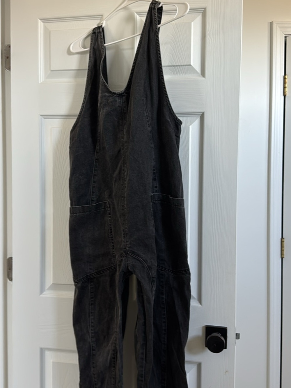 Free People We The Free High Roller Black Denim Overalls